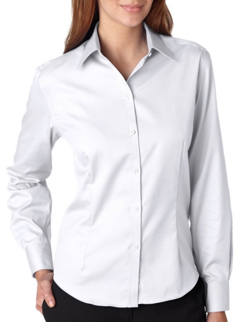 Women's Tailored White Button-Down Shirt